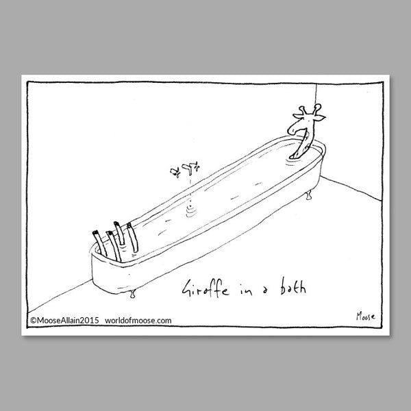 Giraffe In A Bath Cartoon