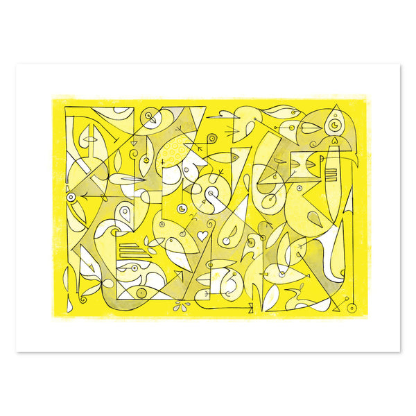 Aviary Print Yellow