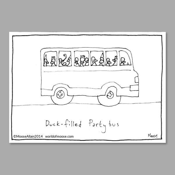 Duck-filled Party bus Cartoon